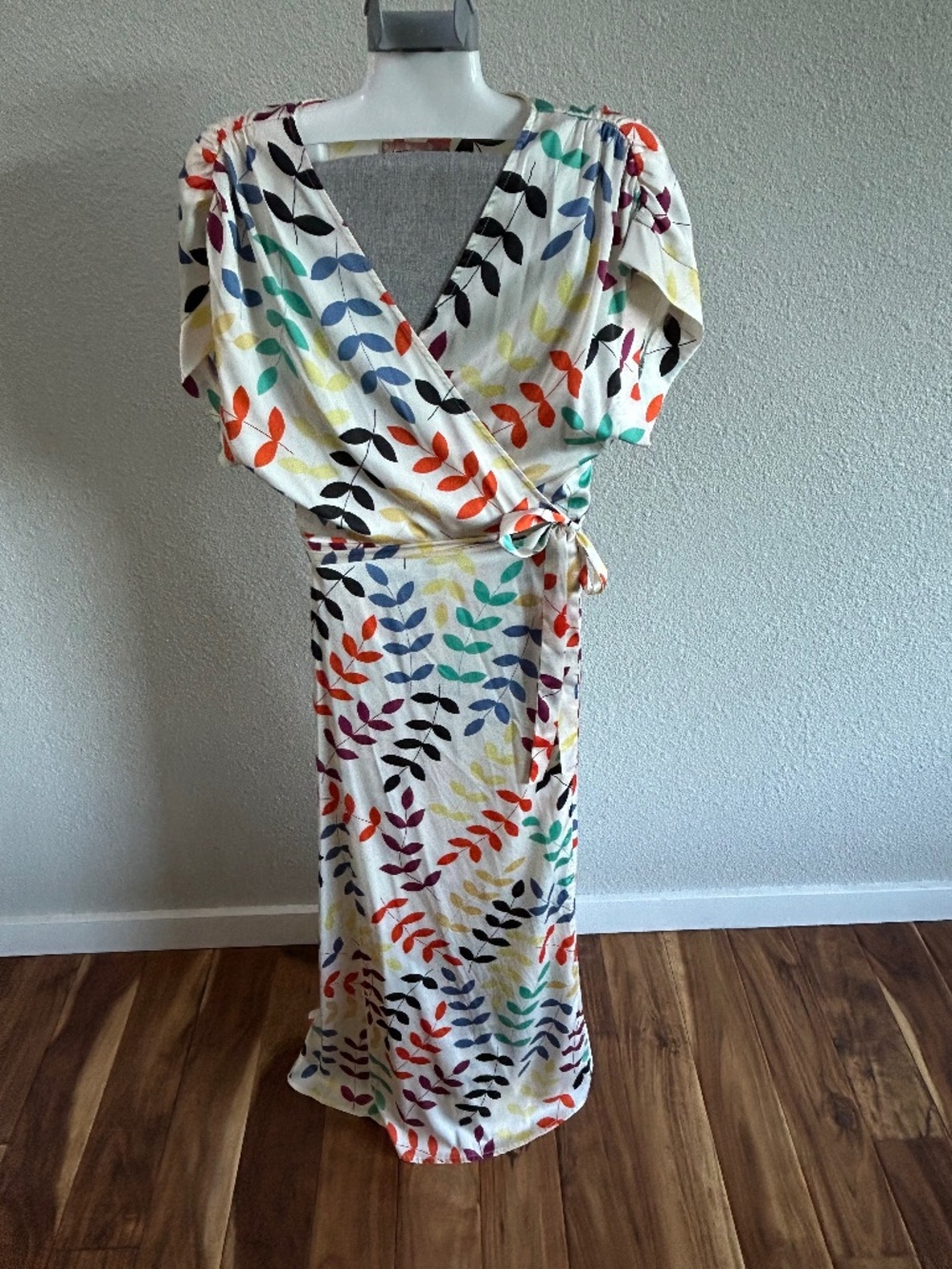 Satin wrap formal dress